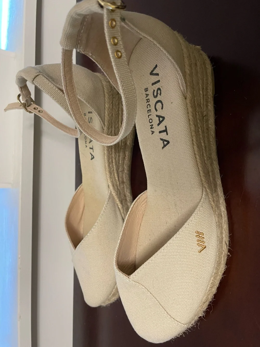 Viscata Barcelona Women's Cream Espadrille Wedge Sandals